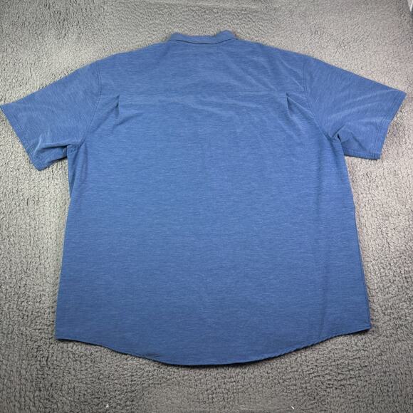 Huk Kona Shirt Mens 3XL Blue Fishing Performance Stretch Button Down Solid - Picture 6 of 9